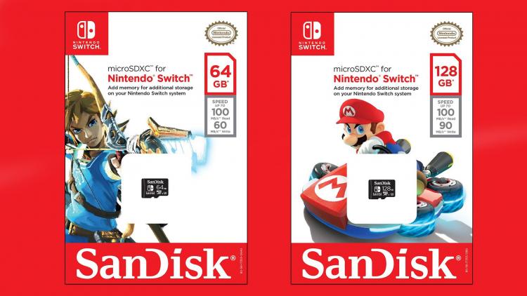 Nintendo Switch SanDisk microSDXC 128GB Micro-SD-Karte offiziell Mario