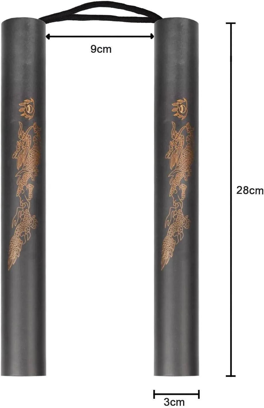 Nunchaku gomma con lacci allenamento Arti Marziali Kung-Fu Wushu Karate Nunchuk