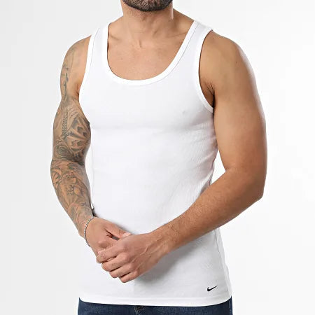 Nike Canotta Uomo Bianco Pack 2 Essential Cotton Stretch - KE1274 MED