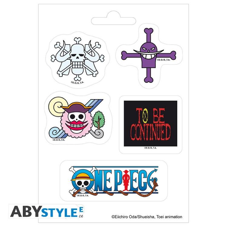 ABYSTYLE ONE PIECE - STICKERS ADESIVI 16X11CM / 2 FOGLI LUFFY: "EMPERORS SKULLS"