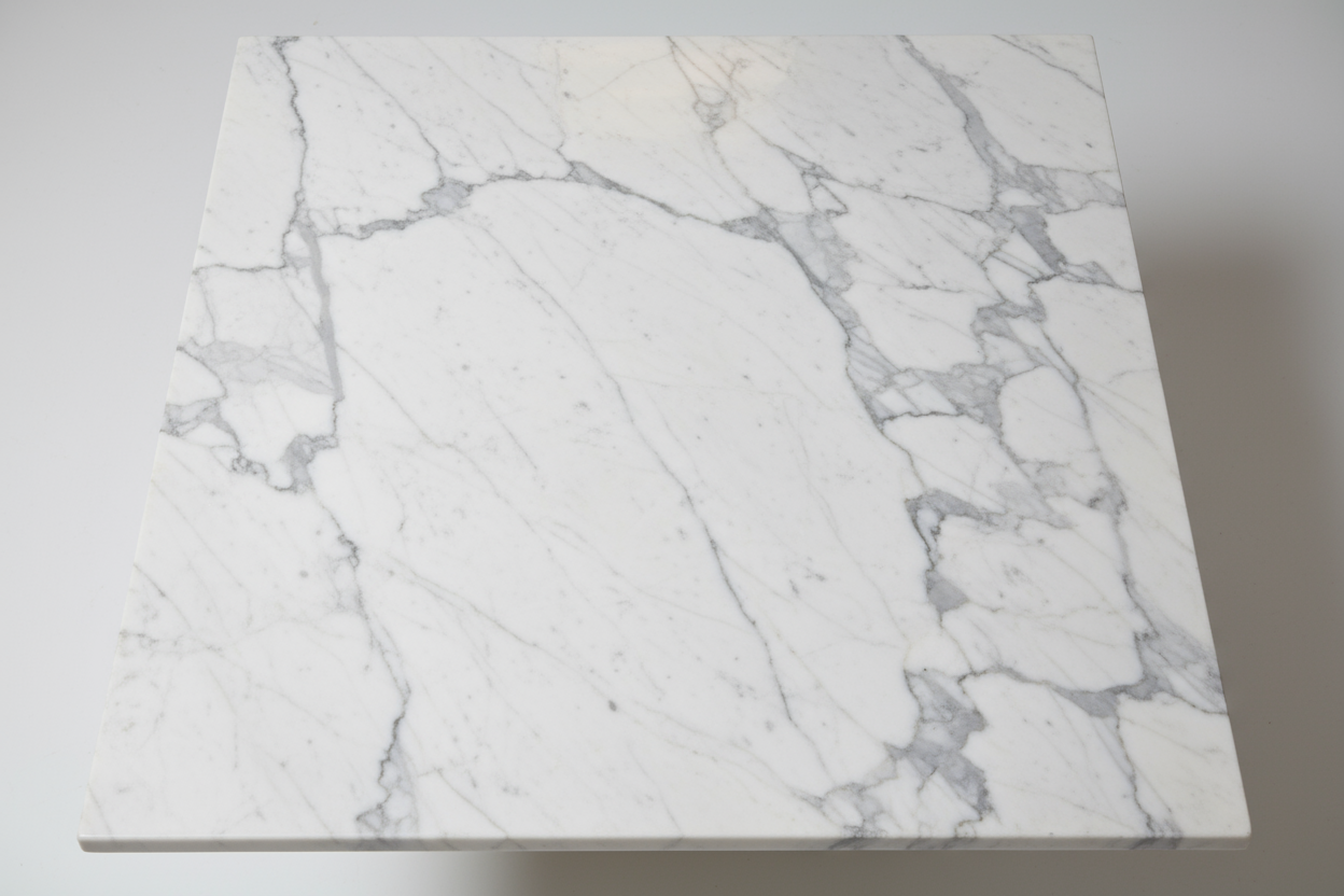 Tavolo bar pub ristorante quadrato 80x80 cm Top per esterno effetto Marmo venato H 75