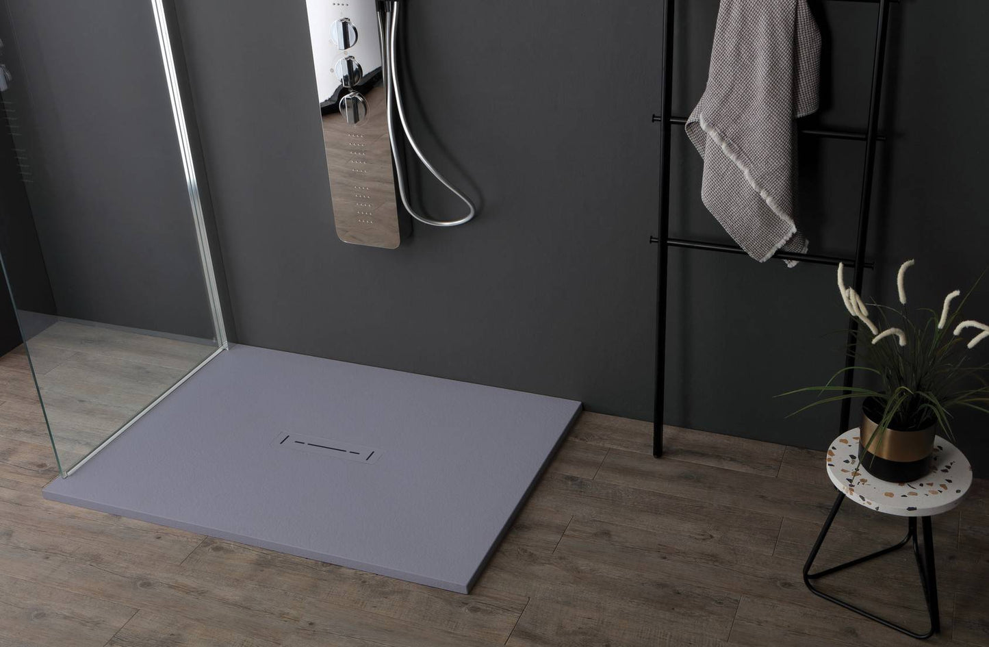 Piatto doccia Ardesia Plus 2,6cm grigio matt 120x70cm