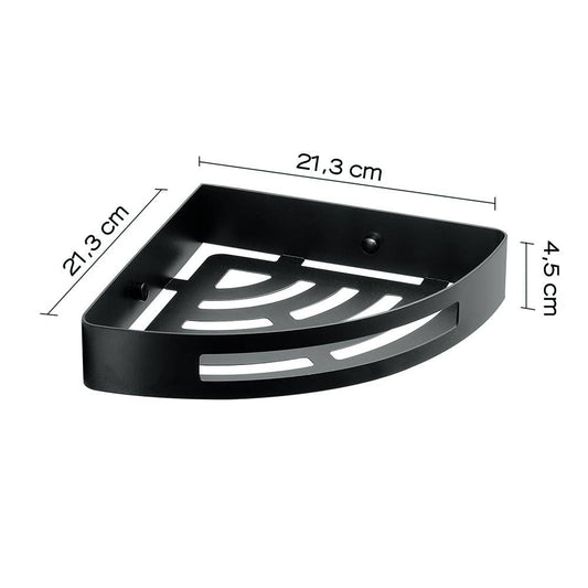 Portaoggetti doccia angolare GEDY linea Nerva colore Nero Matt