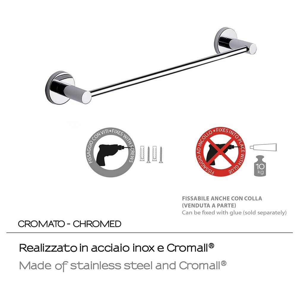 Portasalviette a muro GEDY linea Eros da 45cm Cromato