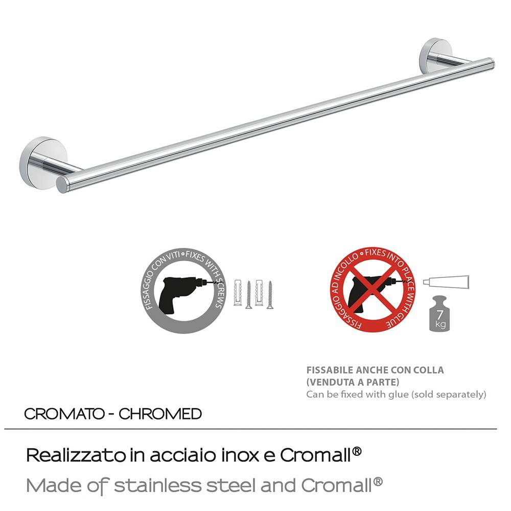 Portasalviette a muro GEDY linea Eros da 60cm colore Cromato