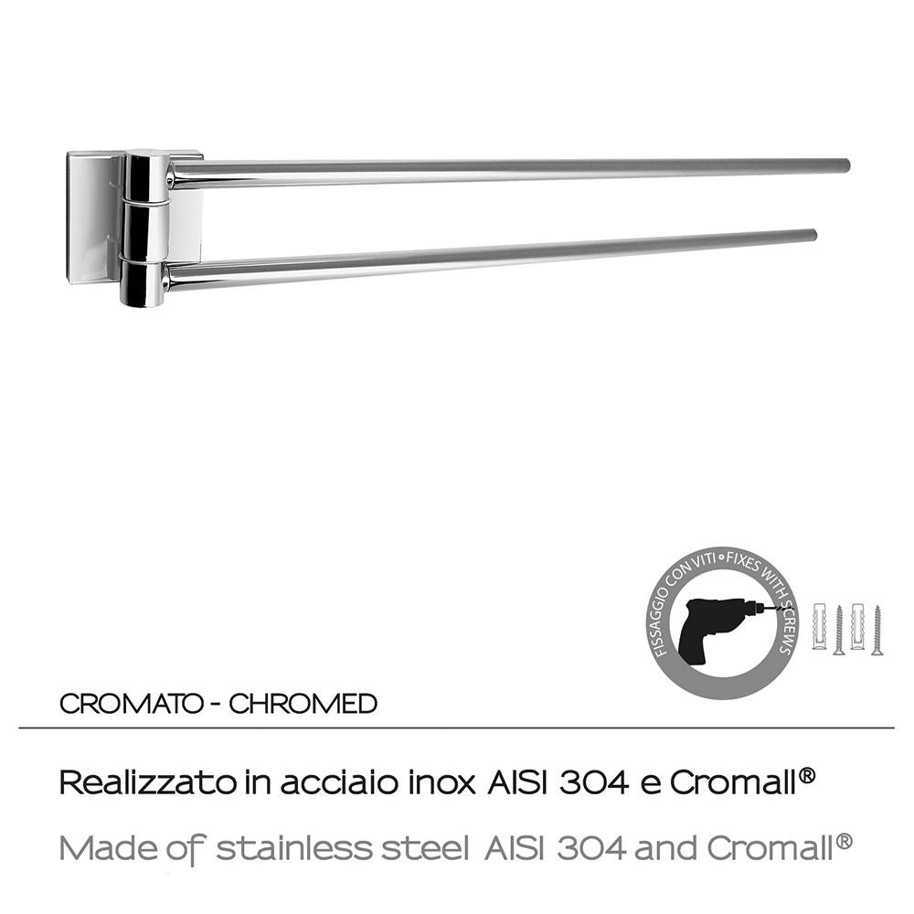 Portasalviette GEDY linea Fuji a snodo Cromato