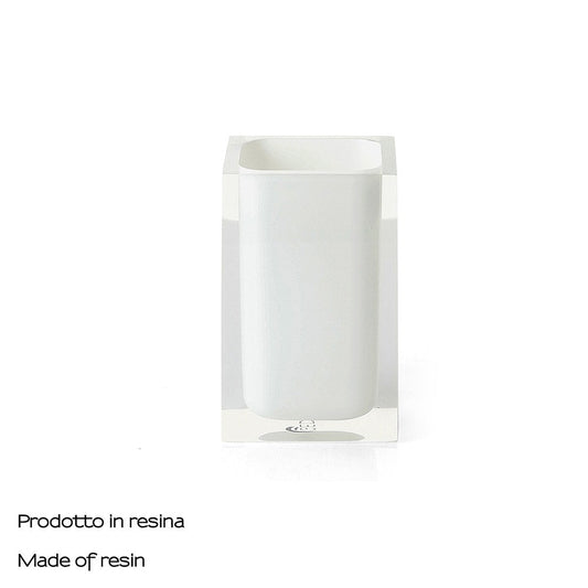 Portaspazzolini d' appoggio GEDY linea Rainbow in resina colore Bianco