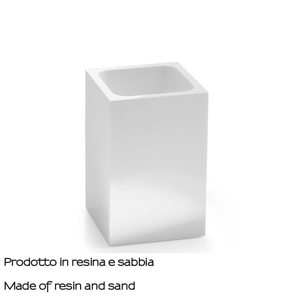 Portaspazzolini d'appoggio GEDY linea Sofia in resina colore Bianco