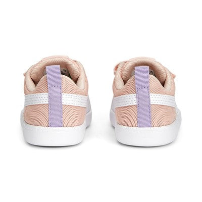 Puma sneakers da bambino in mesh traspirante Courtflex v2 V Inf 371759-13 rose dust-white-vivid violet