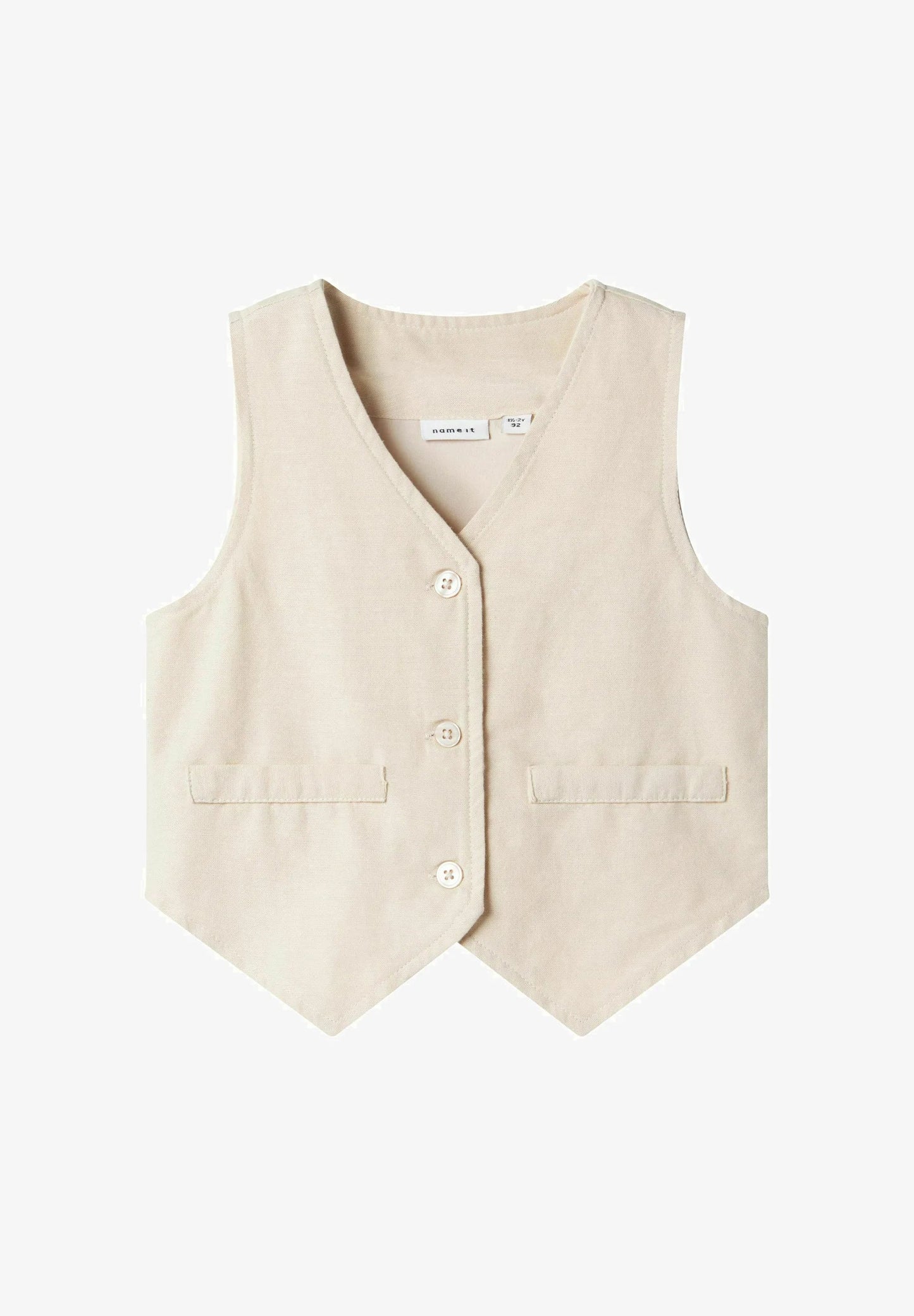 name it Gilet Cotone e Lino Bimba 13240241 Beige | 2-8 Anni PE26