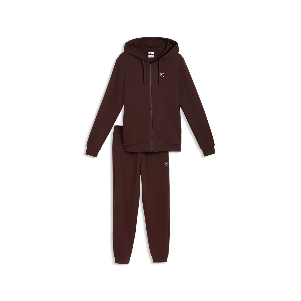 Puma Essential Elevated Suit FL 695216-33 Uomo Marrone - Tuta Sportiva con Cappuccio