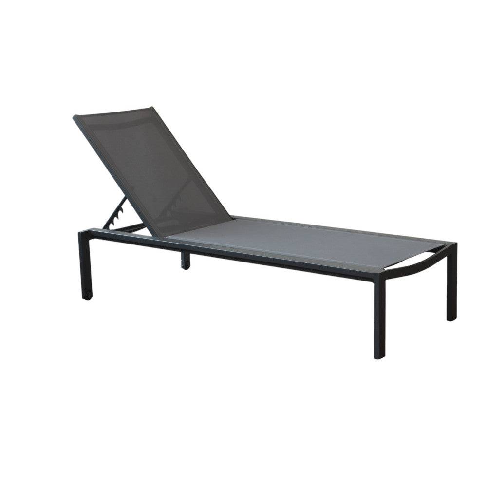 Lettino Belfast Impilabile Textilene Antracite 200x75x39cm