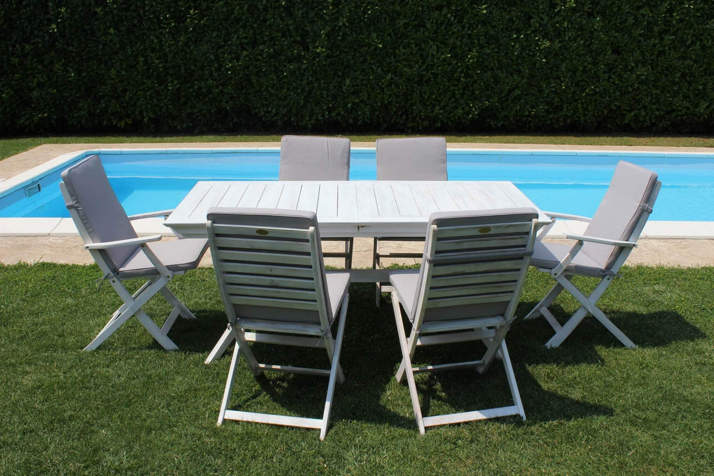 Tavolo allungabile Bali 150/200 x 90 in legno di acacia bianco