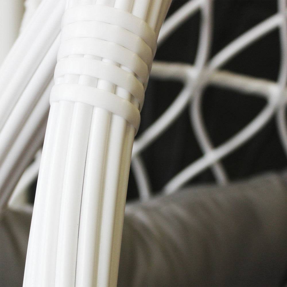 Dondolo Capraia - Wicker e Metallo Colore Bianco 195x93x122cm