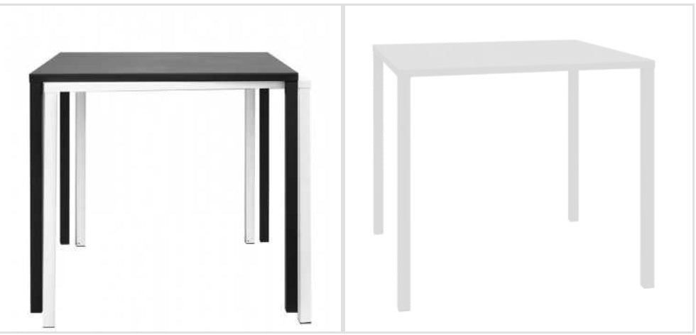 Quadratischer Tisch aus lackiertem Metall 80x80 cm