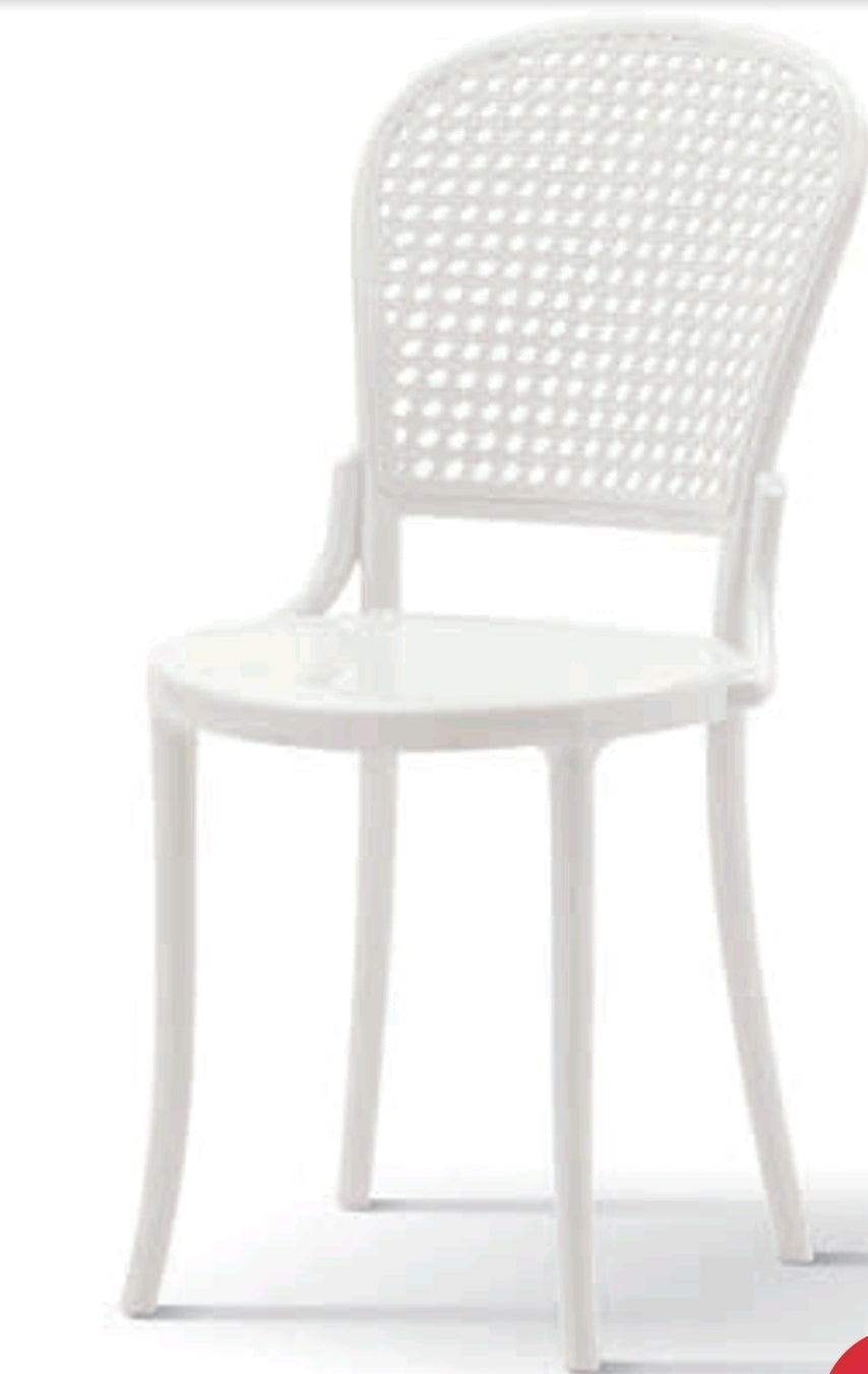 Stuhl Polypropylen Transparent wienerisch hochglanz weiß B.46 H.88 T.55 SH.47