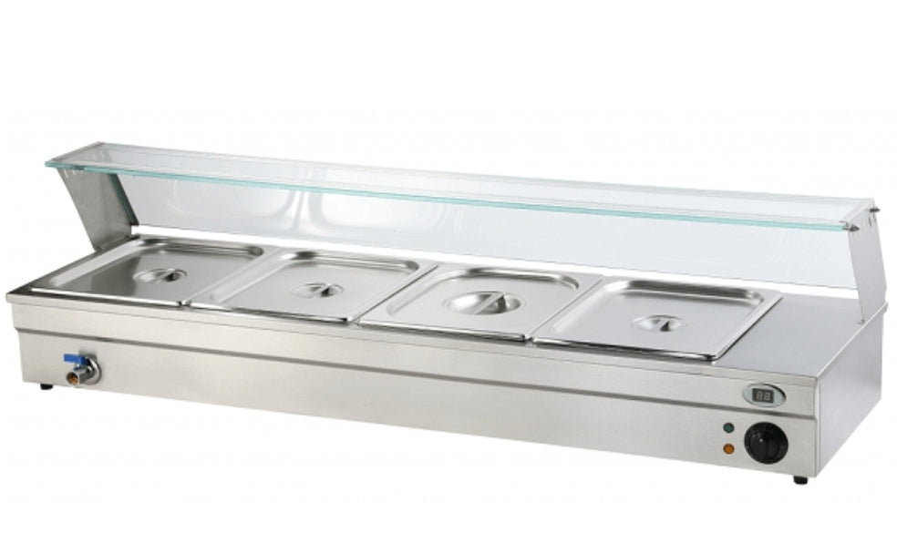 Tisch-Bain-Marie mit 4 GN-1/2-Behältern – Digitale Steuerung 90 °C