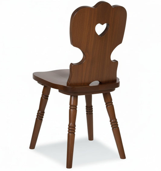 Sedia Tirolese in Pino con Cuore - Gambe Tornite