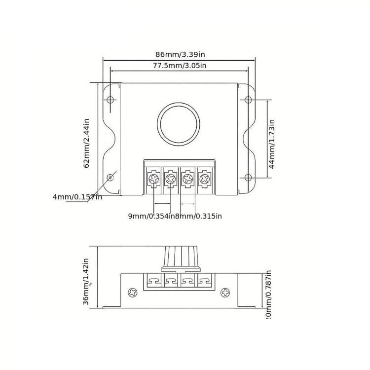 Dimmer Analogico Per Strisce Strip Led Manuale Con Rotella Manopola 30A 12V/24V