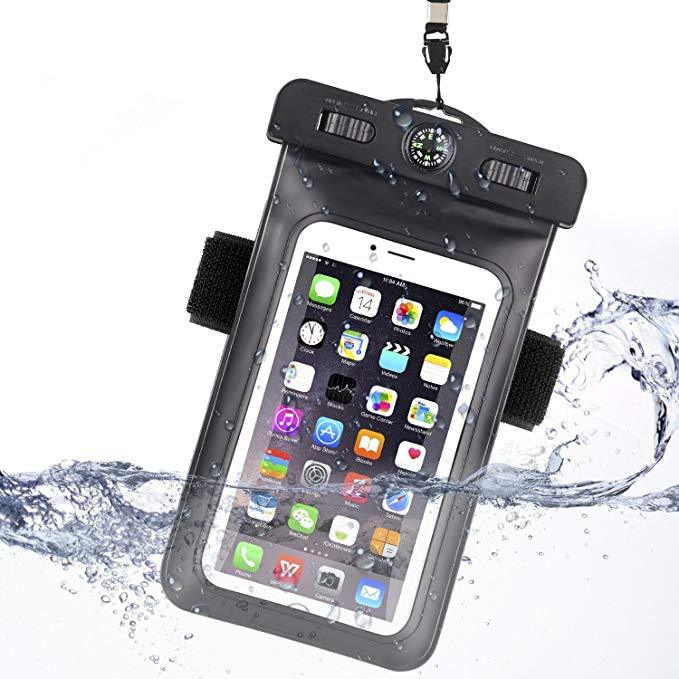 CUSTODIA COVER IMPERMEABILE CON BUSSOLA PER smartphon 4'' POLLICI BRACCIO
