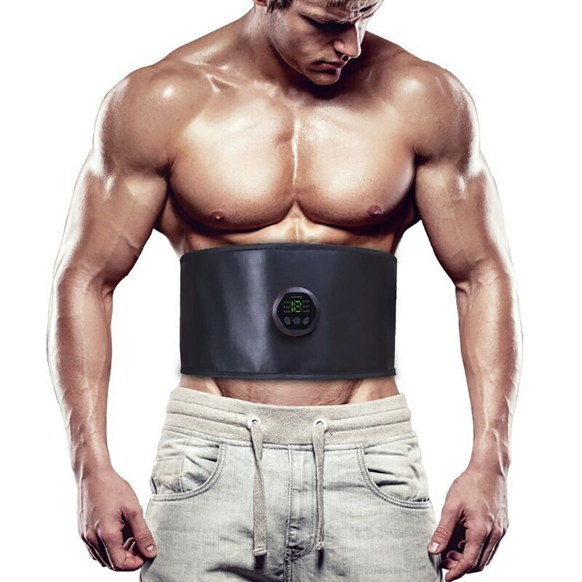 CINTURA FASCIA ADDOMINALE MASSAGGIANTE MODELLANTE PANCIA ADDOME RICARICABILE USB