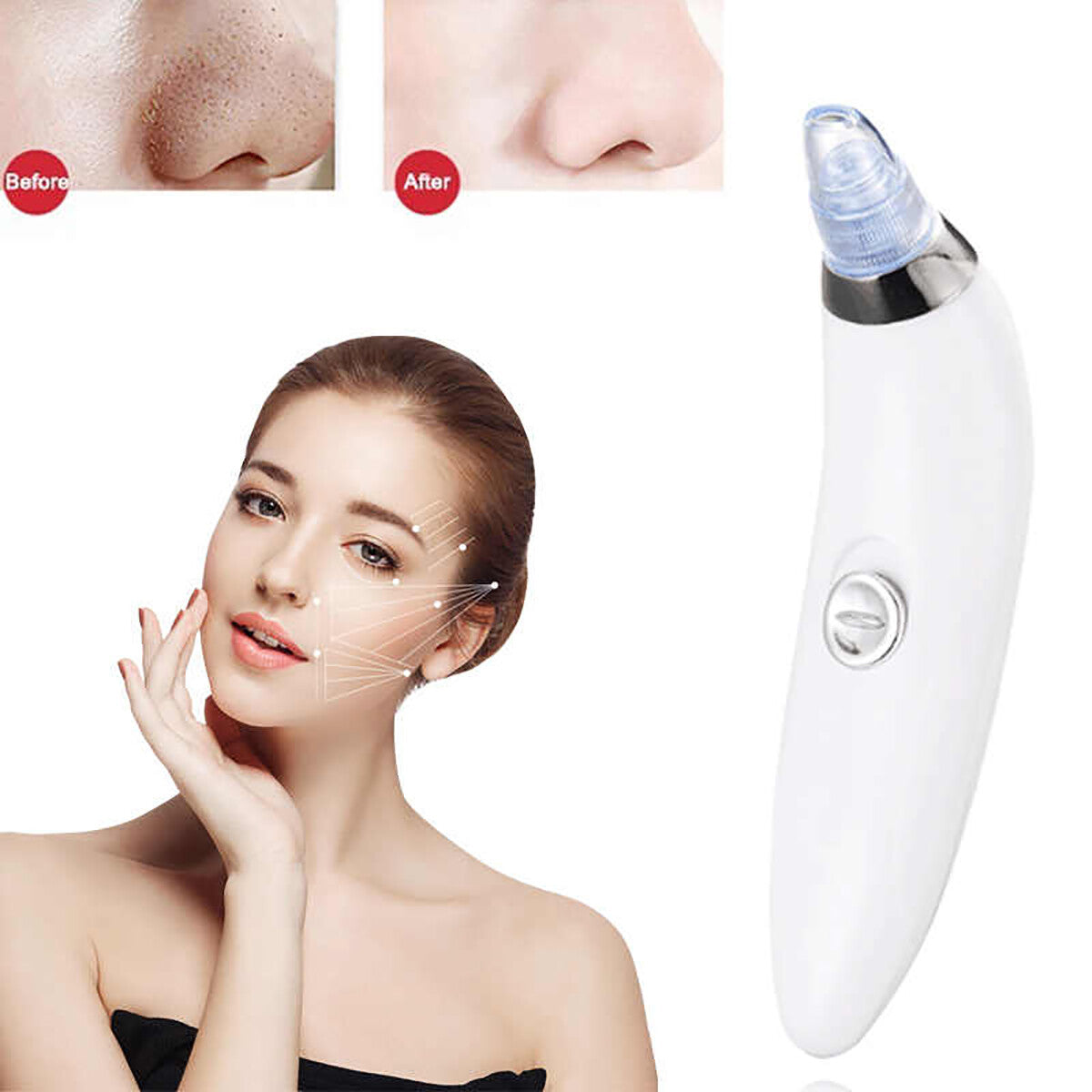 ASPIRA ELIMINA RIMUOVI PUNTI NERI PULIZIA VISO BRUFOLI A BATTERIE ACNE BELLEZZA