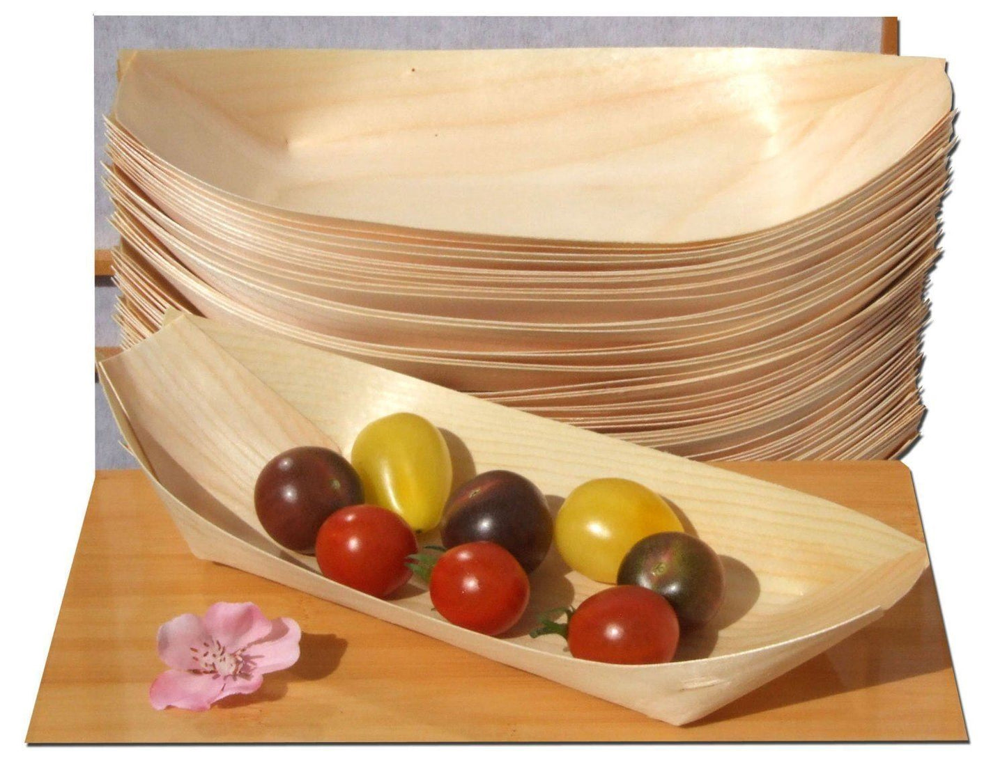 6 BARCHETTE BAMBÙ CIOTOLA PARTY SUZZICHINI LEGNO FESTA SNACK FINGER FOOD 11 CM