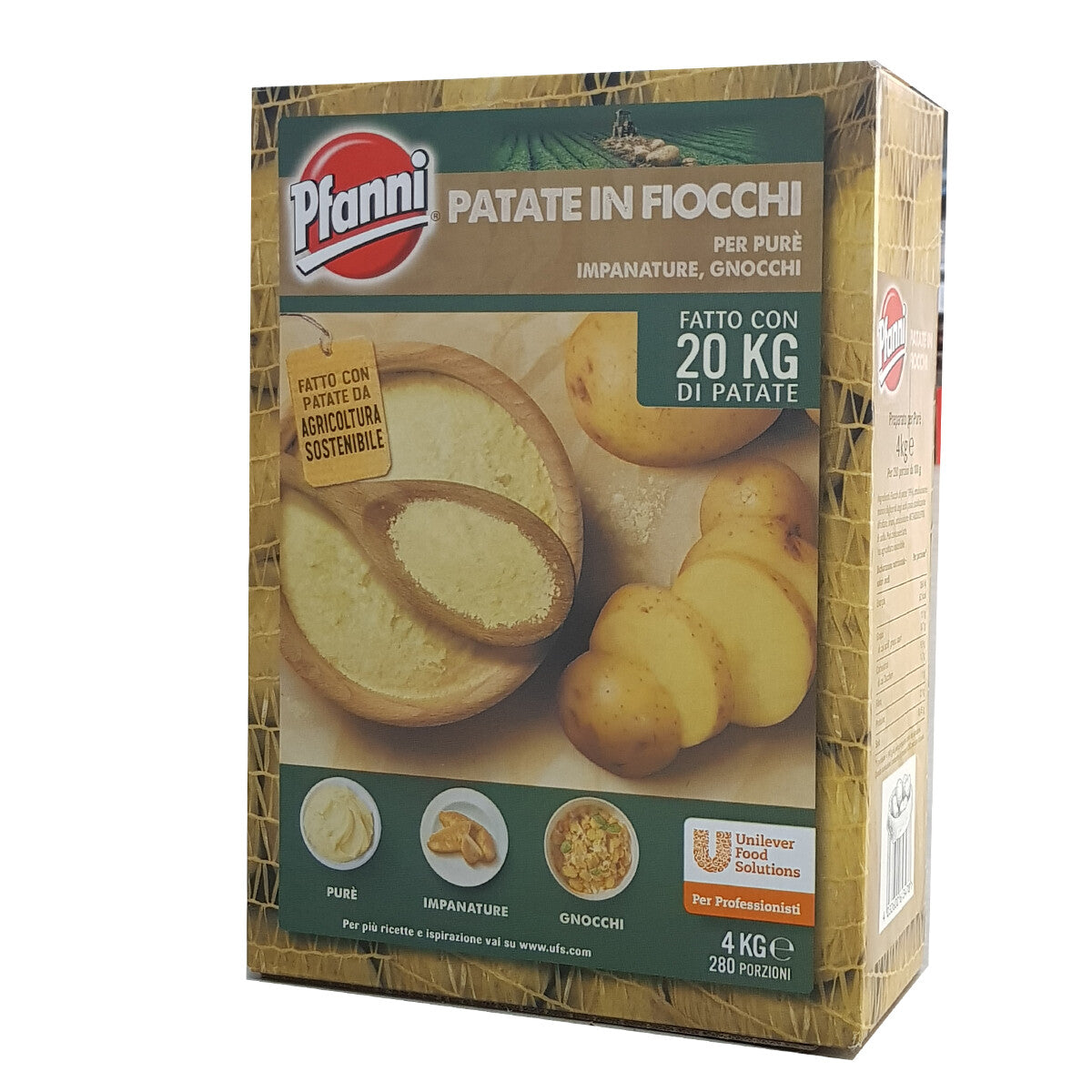 PFANNI PREPARATO PER PURÈ DI PATATE IN FIOCCHI CONFEZIONE DA 4 KG SENZA GLUTINE