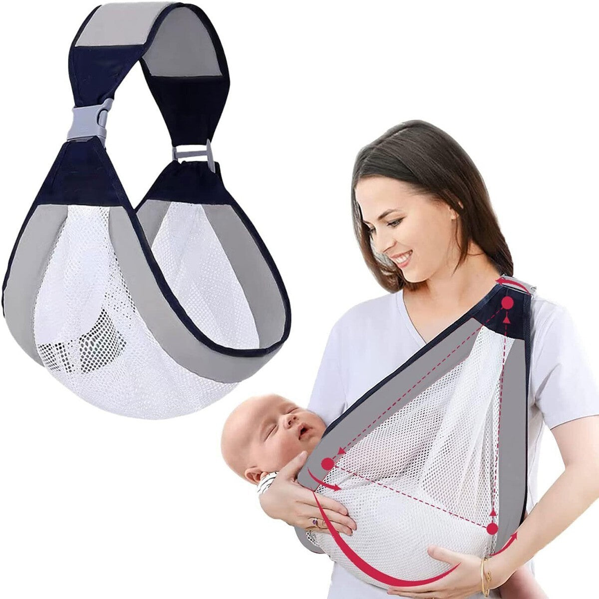FASCIA PORTA BEBÈ BABY WRAP ELASTICA PORTA BAMBINO MARSUPIO NEONATO REGOLABILE