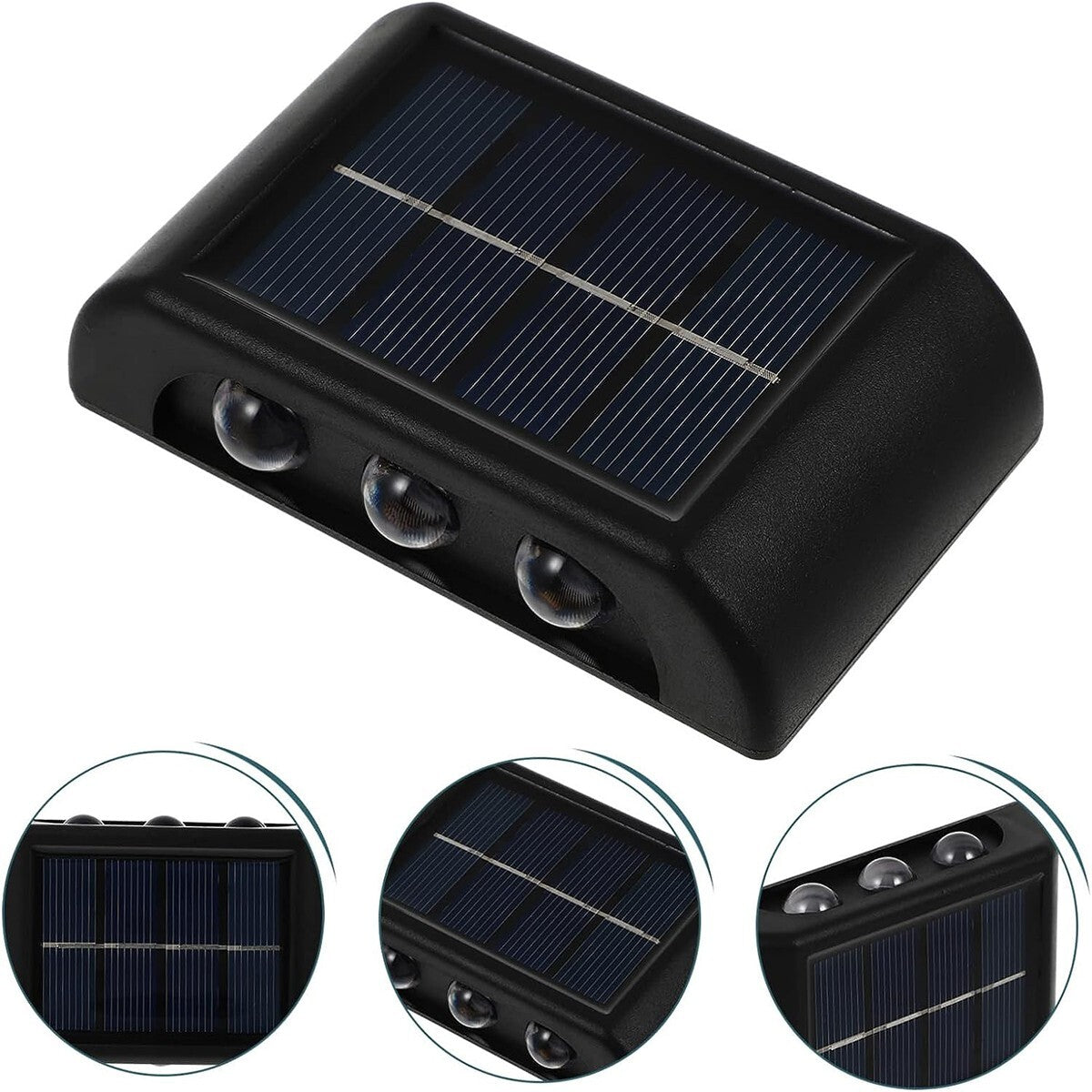 APPLIQUE LAMPADA 6 LED MURO PARETE SOLARE IP65 BIDIREZIONALE GIARDINO TE-B0567