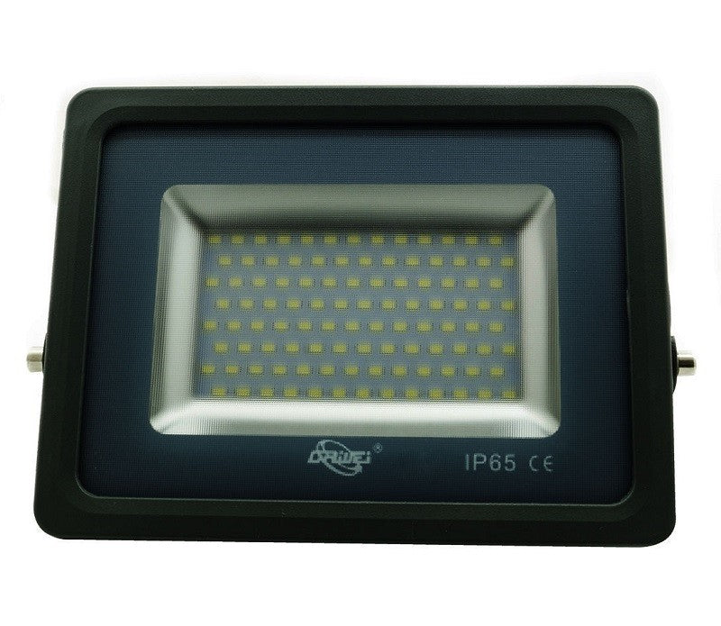 FARO LED SMD SLIM FARETTO ESTERNO IP65 LUCE 6000K BIANCO FREDDO GRIGIO 100W