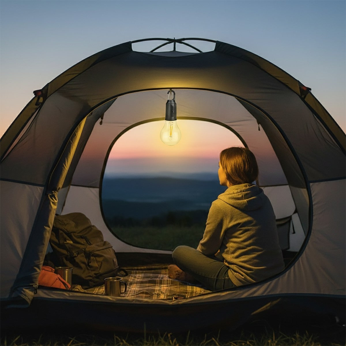 LAMPADA LED CAMPEGGIO SOLARE USB RICARICABILE GANCIO PORTATILE LUCE EMERGENZA 32