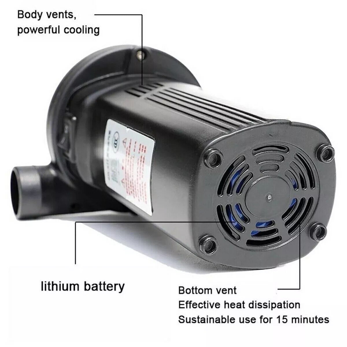 POMPA ELETTRICA ARIA RICARICABILE 4500MAH GONFIATORE GONFIABILI SPIAGGIA SPORT