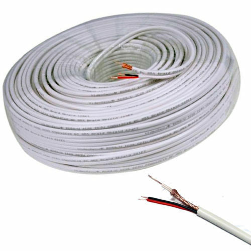 VIDEOKABEL 200m METER RG59+STROMVERSORGUNG FÜR KAMERA BALUN VIDEOÜBERWACHUNG