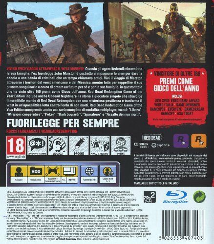 Red Dead Redemption Goty Edition PS3 Videospiel PlayStation 3 Spiel Italienisch
