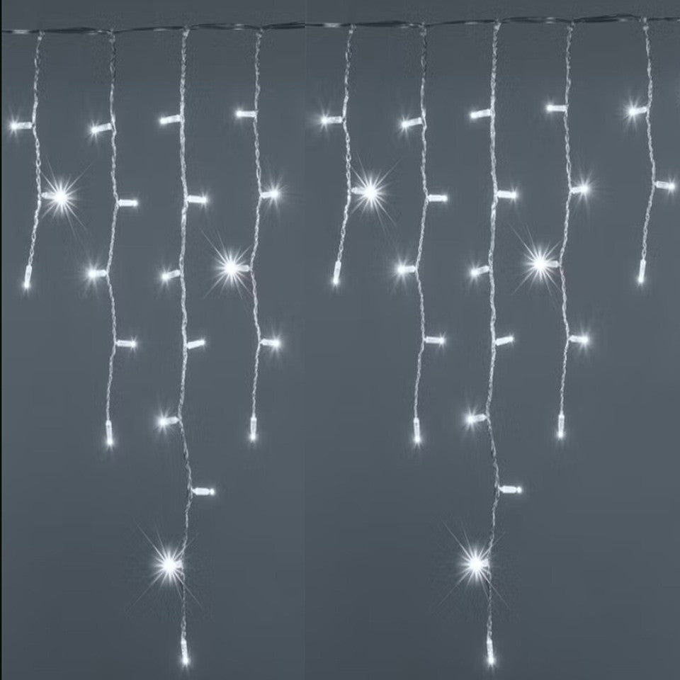 TENDA LUMINOSA ESTERNO 120 LED NATALE BIANCO FREDDO FISSO INTERMITTENTE 3 METRI