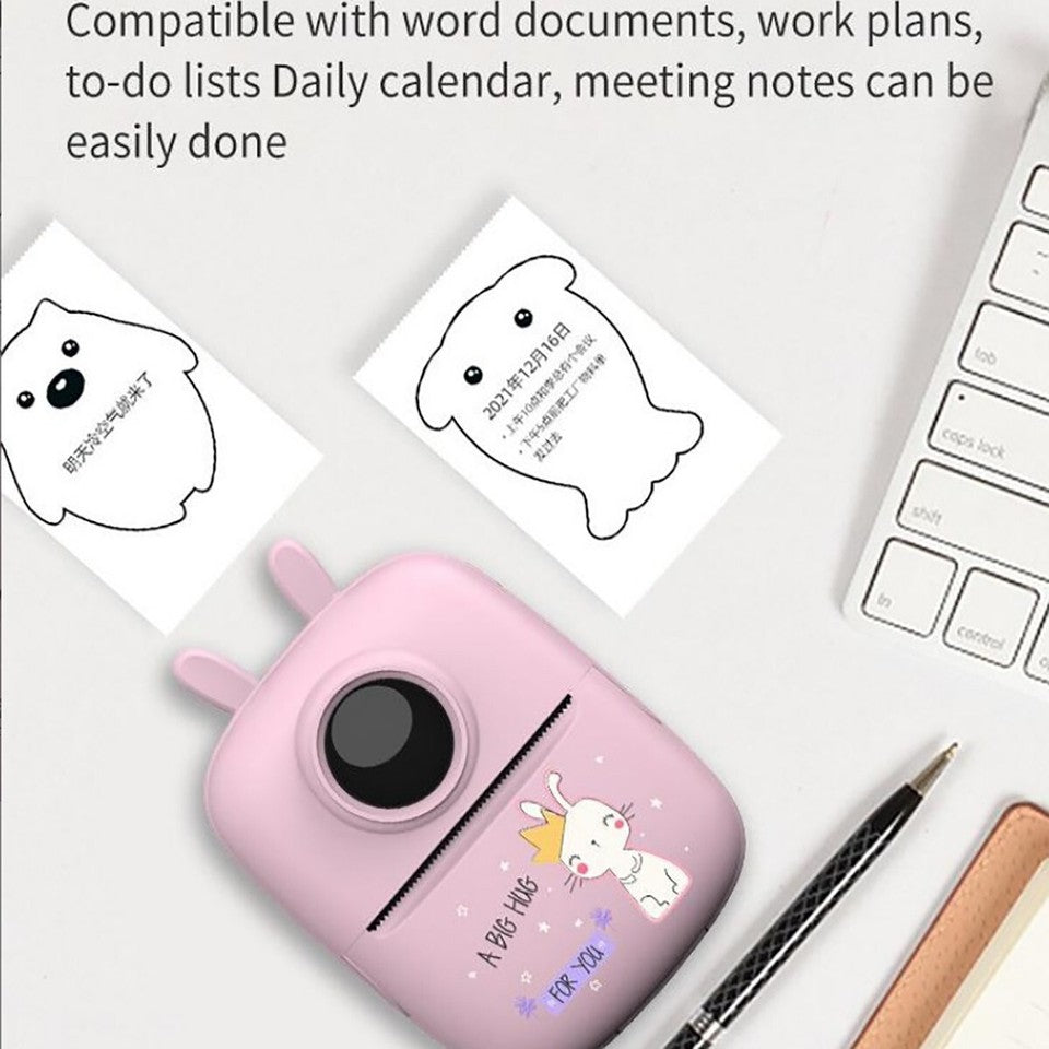 MINI STAMPANTE PORTATILE STAMPA DA smartphon FOTO VIDEO TESTO ROSA BLUETOOTH