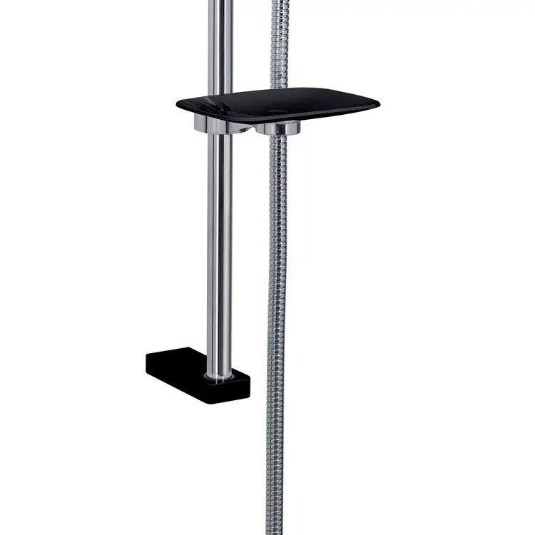 Saliscendi cromato nero linea Tendence di Gedy con portasapone