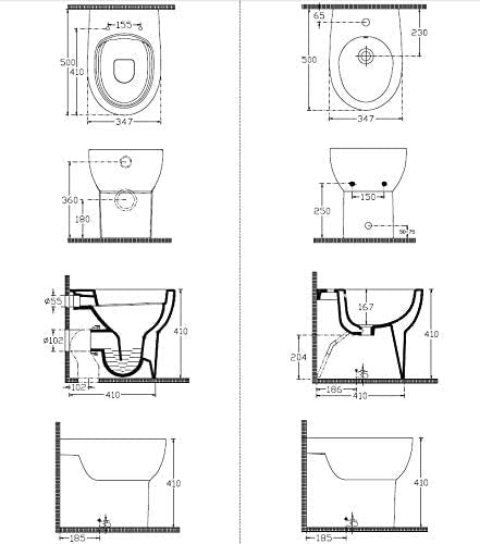 Sanitari bagno mod. ABE wc easy clean + bidet + copri wc .