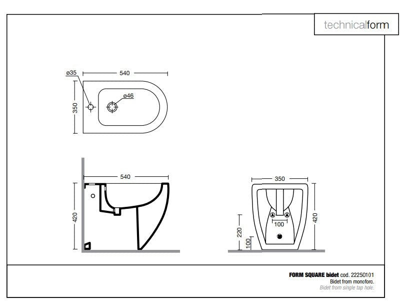 Sanitari serie FORM colore bianco Matt DI Alice Ceramica
