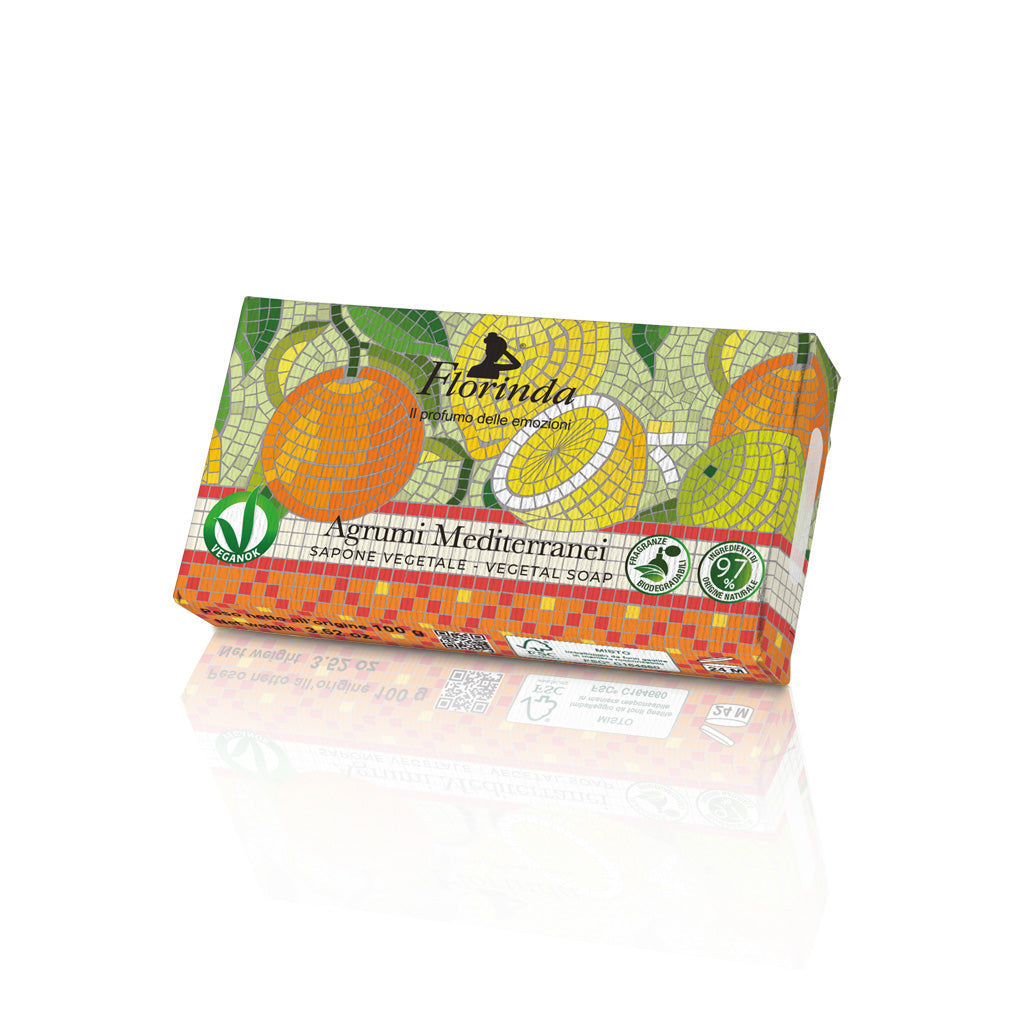 Florinda Mosaici Italiani Saponetta Vegetale Mani E Corpo Agrumi Mediterranei 100 gr