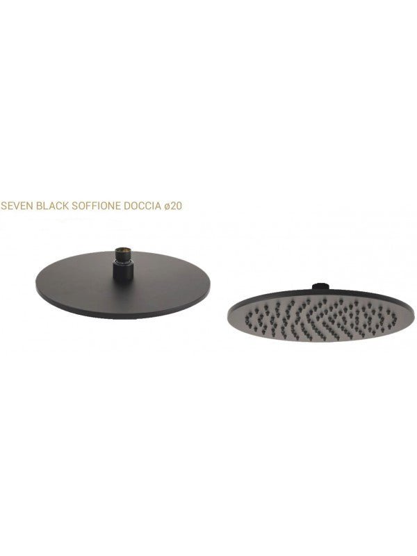 Soffione Doccia Tondo D.25 Acciaio Inox Nero Opaco SEVEN Metaform