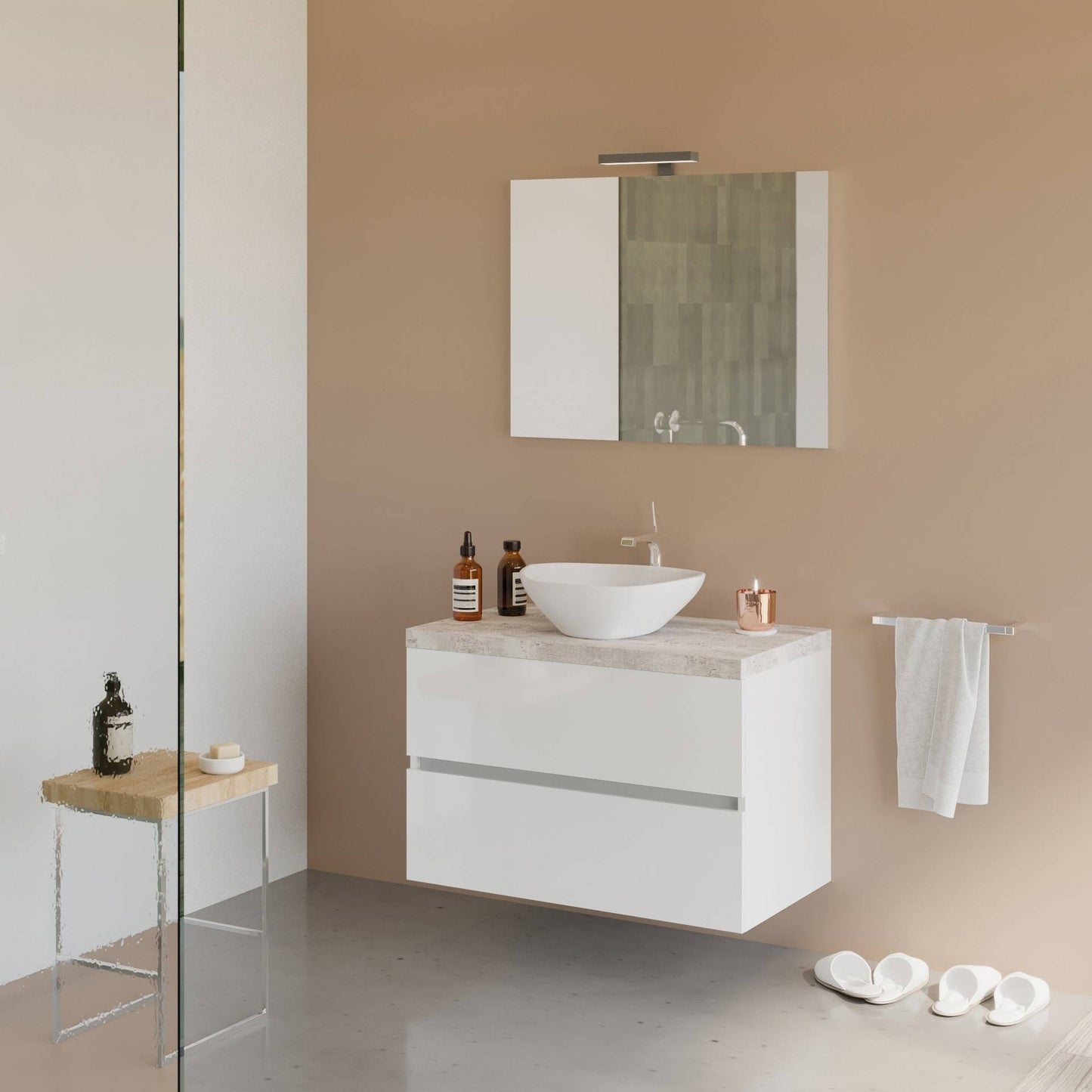 Specchiera Bagno a Filo 80x60 cm Reversibile