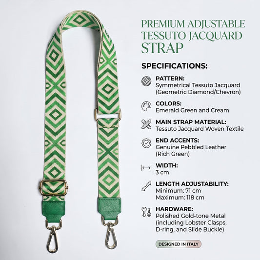 Stile Donna Bags - Tracolla per Borsa Fantasia Geometrica Verde
