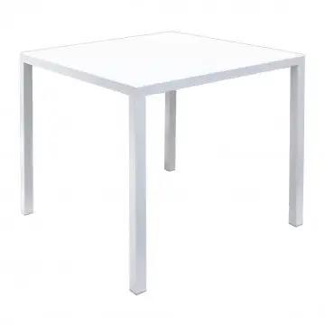 Autonivellierender Tisch 80 x 80 weiß aus pulverbeschichtetem Stahl