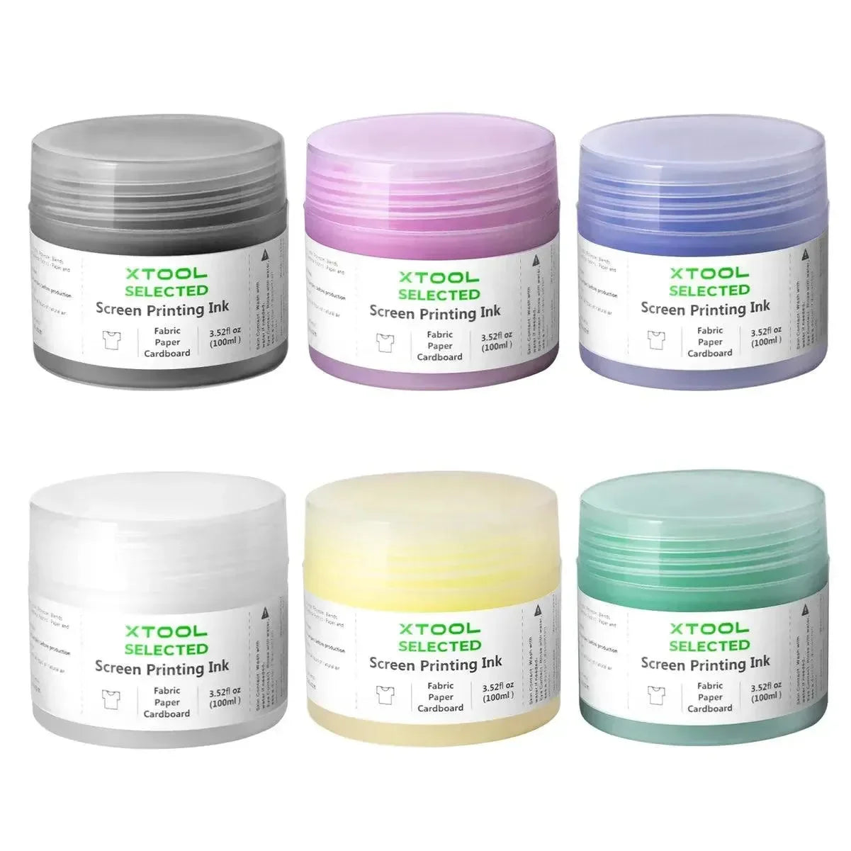 XTOOL BASIC COLOR SCREEN PRINTING INK SET - 6 COLORS