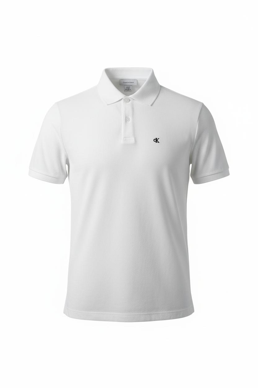 Calvin Klein Polo Uomo Piqué Cotone LV040EM269 YAF Bianca – Regular Fit