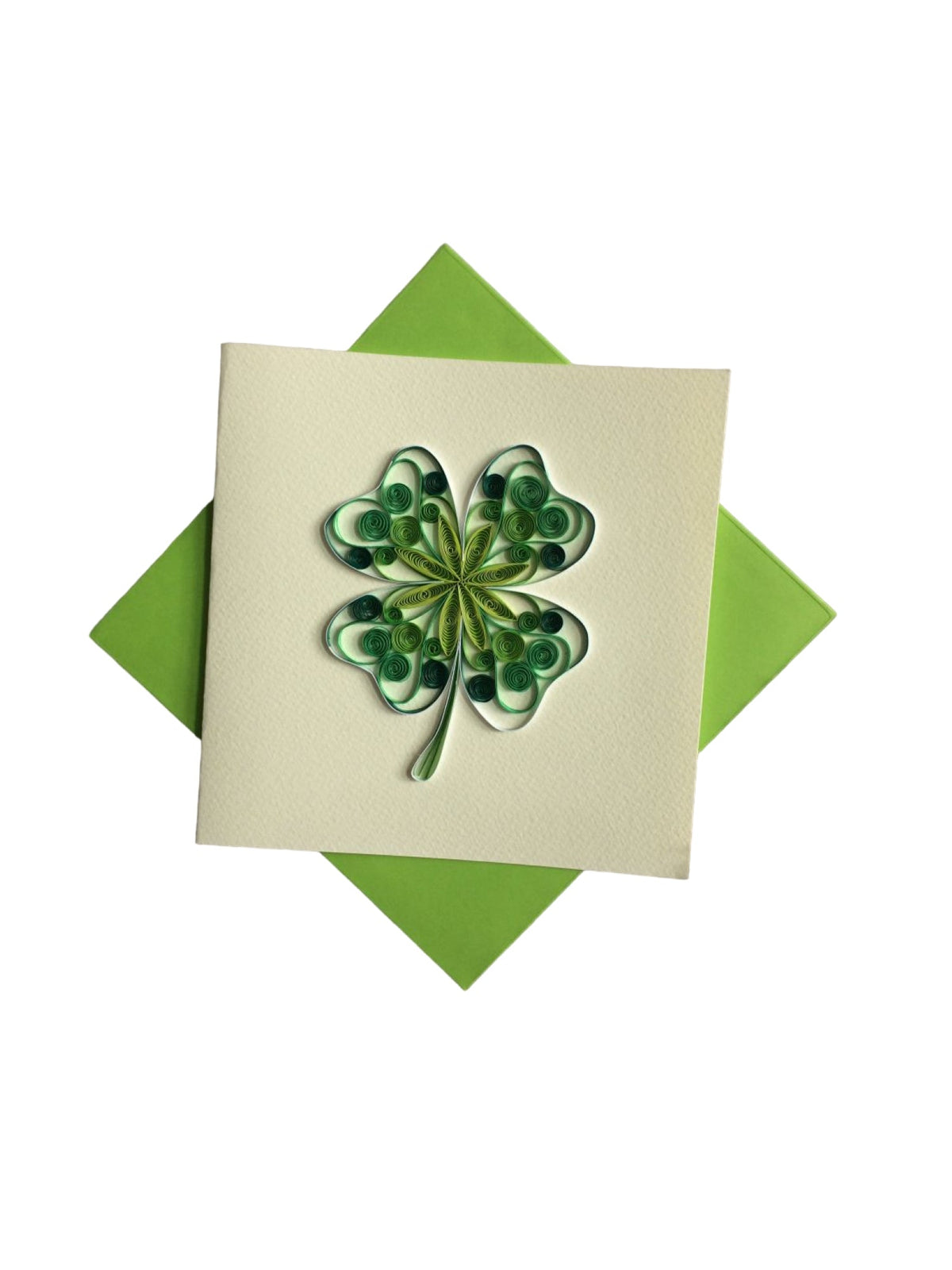 Origamo biglietto di auguri con quadrifoglio