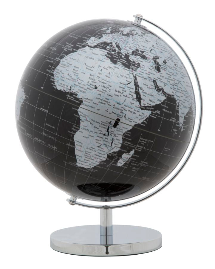 Mappamondo Elegante Nero Ø 25x34 cm