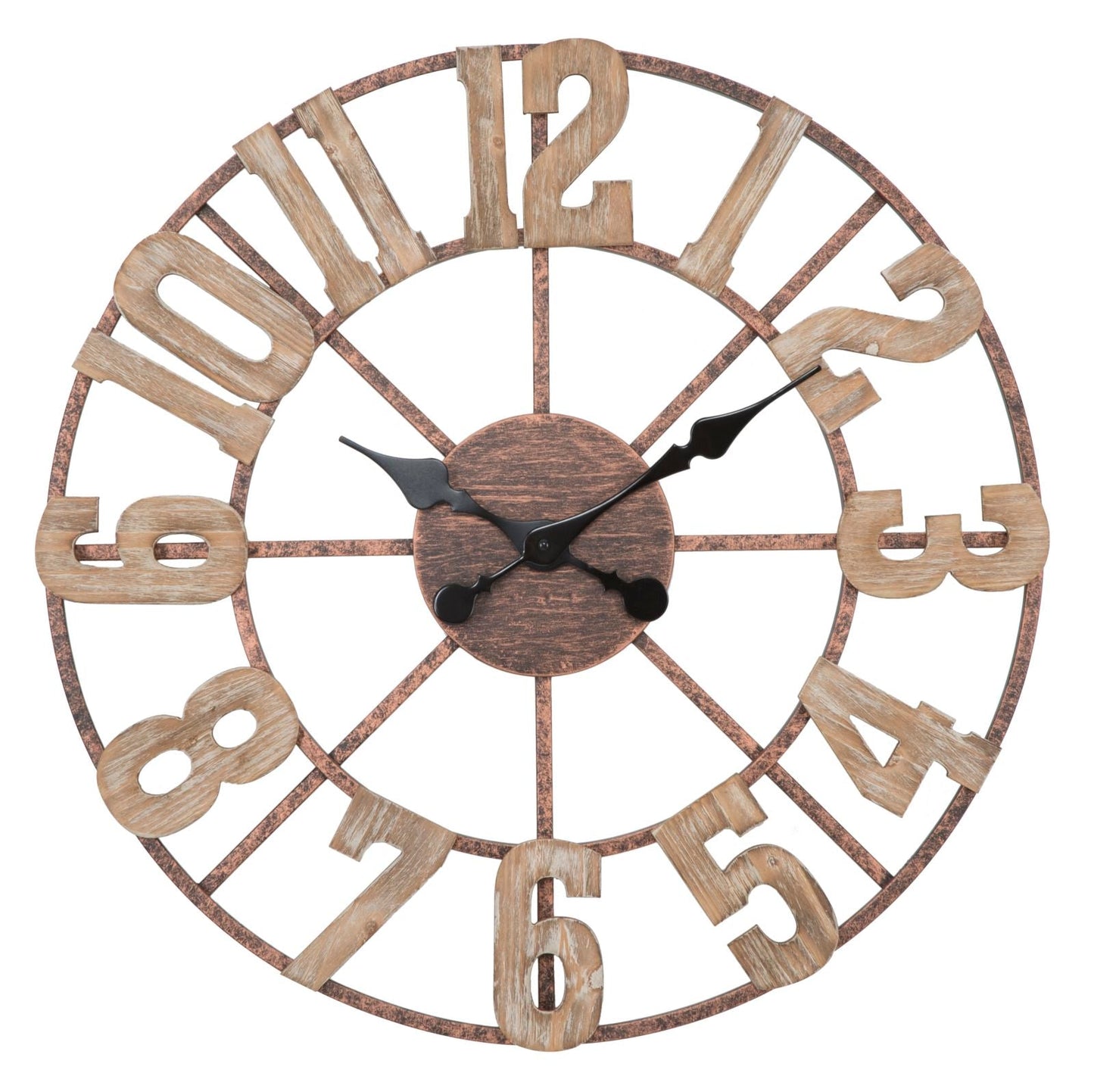 Elegante Wanduhr aus MDF und Metall, Ø 63,5 cm